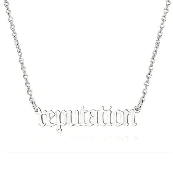 NWT Taylor Swift 2pack Reputation & RED Silver Tone Necklace Swifties in Giftbag - Picture 2 of 9